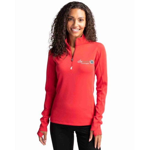 Cutter & Buck Traverse Recycled Smooth Stretch Womens Quarter Zip Pullover